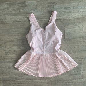 Lululemon light pink pleated peplum tank